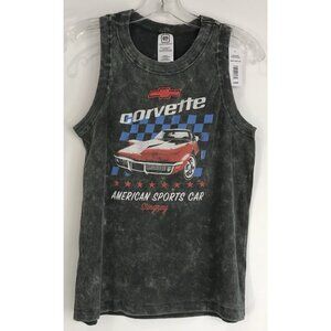 Corevette Tank Top Womens Size Large American 4th Of July Grey‎ Stretch Stars